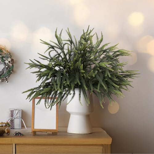 12Pcs Artificial Norfolk Pine Stems for Christmas Decor, 24 Inch Greenery Branches