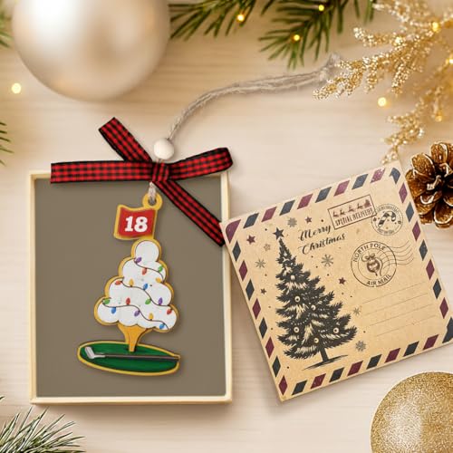 Golf Ornament - Golf Club Christmas Tree Decoration for 2025 - Golf Lover Gift - Wooden Golfing Ornament - Variation of THIS listing