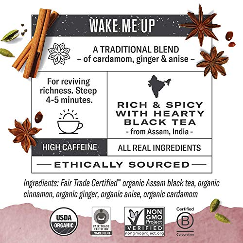 Numi Organic Golden Chai Tea, 18 Tea Bags (Pack of 3), Assam Black Tea, Cardamom, Ginger & Anise (Packaging May Vary)