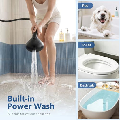 MakeFit Dual Filtered Rain Shower Head Combo - Matte Black, High Pressure Handheld & Rainfall Showerhead with Filter for Hard Water