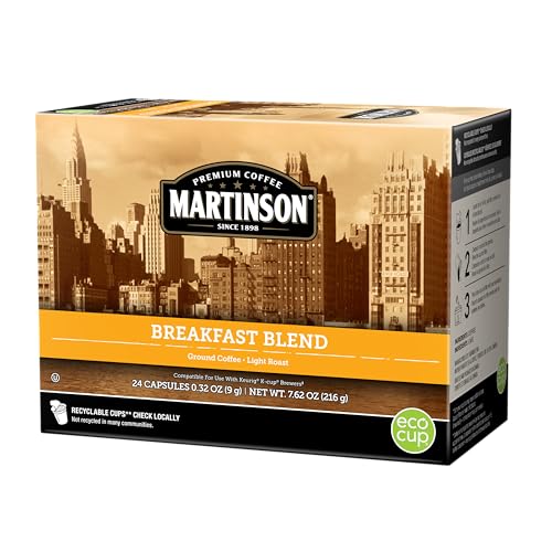 Martinson Single Serve Coffee Capsules, Breakfast Blend, Compatible with Keurig K-Cup Brewers, 24 Count