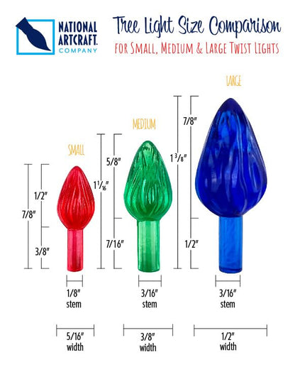 Medium Ceramic Tree Light Ornaments - Blue Twist Style - 144 Pack