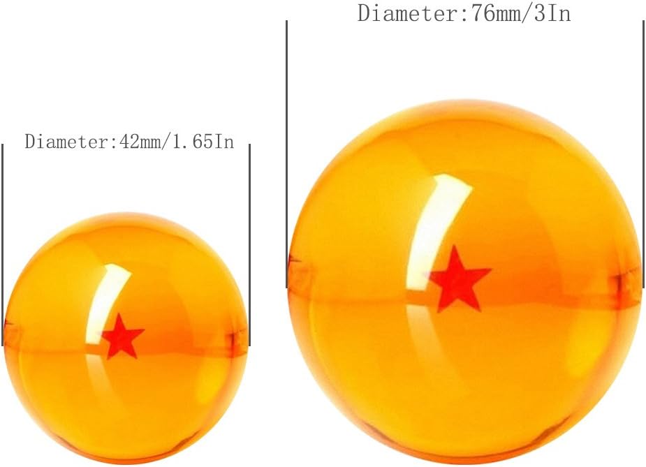 Skiennix Collectible Crystal Acrylic Glass Balls - 7 Stars Design, 76MM (3 in) Diameter, Gift Box Included