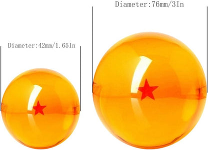 Skiennix Collectible Crystal Acrylic Glass Balls - 7 Stars Design, 76MM (3 in) Diameter, Gift Box Included