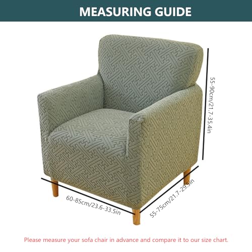 Beige Armchair Slipcover Set of 2 - Small Club Chair Covers with Arms, Washable