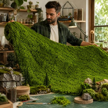 Fake Moss Runner 12 x 71 Inches - Realistic Artificial Green Moss Table Decor