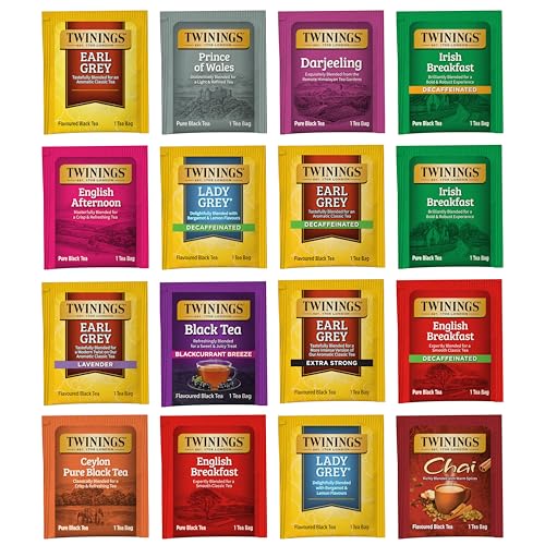 Twinings Black Tea Bag Sampler Assortment, Variety Pack (16 Count) 16 Different Flavors for Tea Lovers: Her, Him, Women, Men, Couples, Family, Friends, Coworkers