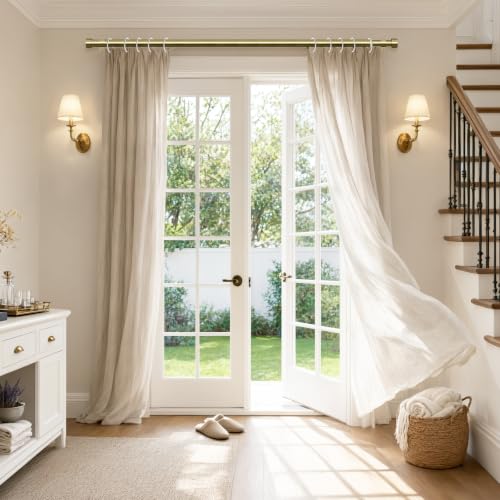 Brushed Gold Heavy Duty Adjustable Curtain Rod 18-88 Inches - NowTopic