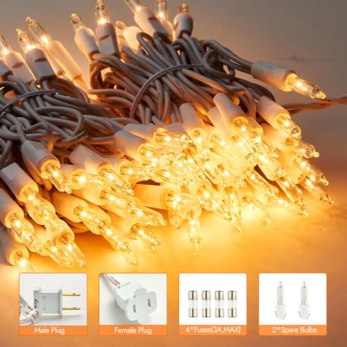 Warm White Connectable Christmas String Lights - 21ft Indoor Outdoor Decorations