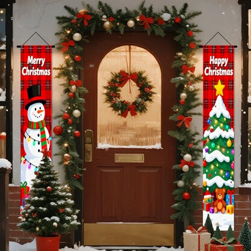 Nuxovilar Snowman Christmas Porch Banner Set - Ri50493, 12x71 Inches Polyester