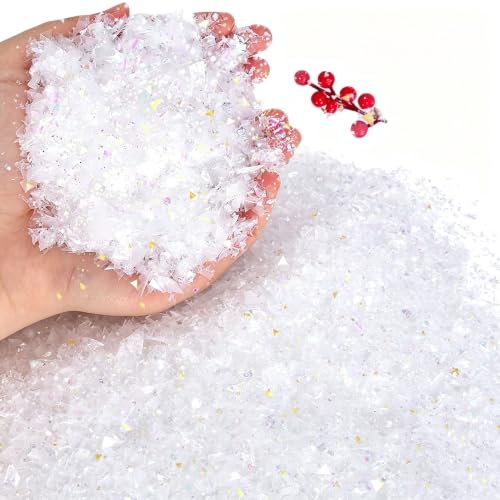 Artificial Snow Filler for Holiday Decorations, 50g Sparkling Winter Scene