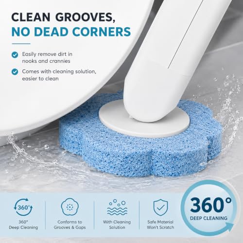 Disposable Toilet Brush Kit with 2 Handles & Holders + 64 Refill Heads - Hygienic No-Touch System