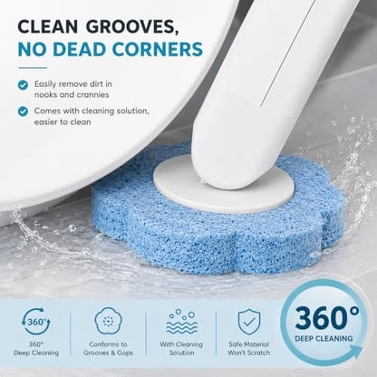 Disposable Toilet Brush Kit with 2 Handles & Holders + 64 Refill Heads - Hygienic No-Touch System