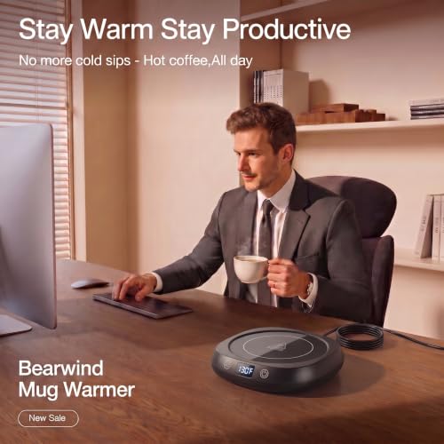 9-Level Electric Mug Warmer for Desk - Fast Coffee & Candle Heating with Touch Control