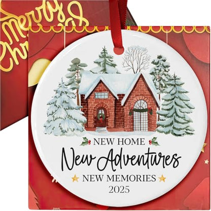 First Home Ceramic Ornament - New House Wreath for Christmas Decoration - Variation of THIS listing