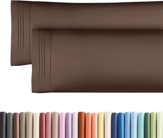 Skiennix Body Pillowcases Set of 2 | Soft, Breathable 20x54 Pillow Covers for Comfort & Support - Machine Washable (Brown)