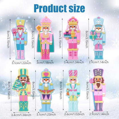 Christmas Nutcracker Ornaments Set - Pastel PVC Decorations for Tree & Party