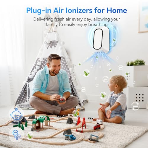 Plug in Negative Ion Air Purifier for Home & Office, Compact & Quiet
