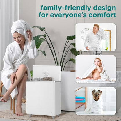 WiFi-Enabled Large Capacity Towel Warmer with Timer, Holds 2 Towels, Compact Design