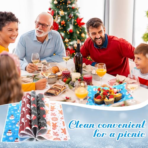Christmas Wax Paper Sheets 12x12 Inch - Santa, Tree & Snowflake Patterns - 600 Pack with Variation Christmas Theme / 600