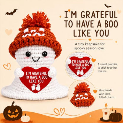 Halloween Boo Basket Stuffers for Him and Her, Cute Ghost Crochet Gift