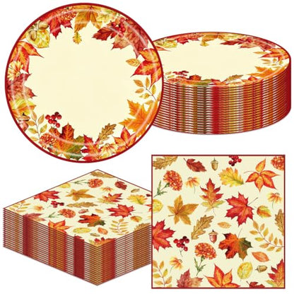 Maple Leaf Fall Thanksgiving Party Tableware Set 40pcs for 20 Guests