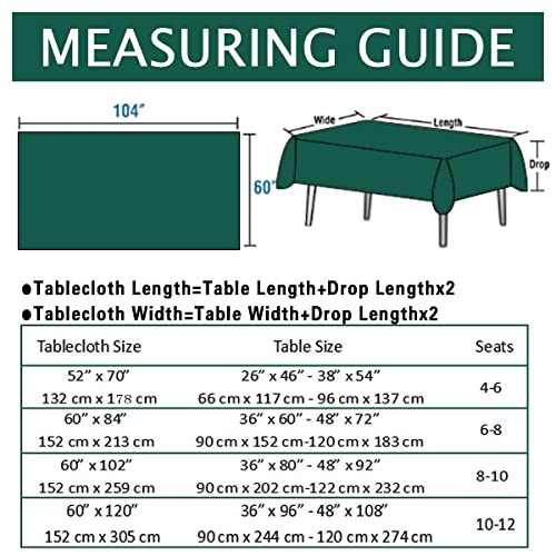 Christmas Green Poinsettia Tablecloth 60 x 120 Inch Rectangular Jacquard Polyester