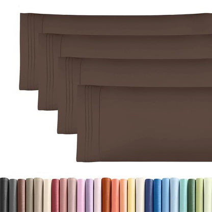 Body Pillowcases Set of 4-20x54 Long Body Pillow Case - Soft Body Pillow Cover for Sleeping & Side Sleepers - Comfy, Cozy Breathable & Fade Free - Machine Washable w/Envelope Enclosure - (Brown)