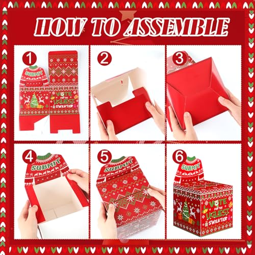 Christmas Ugly Sweater Party Voting Box Set with Medals and Cards