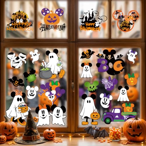 Halloween Window Clings 6 Sheets Double-Side Ghost Pumpkin Decorations