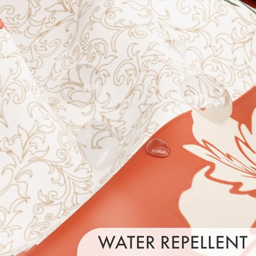 AmazerBath Floral Shower Curtain, 72x72 Washable Cloth Red Boho Flower Shower Curtains for Bathroom, Fabric Aesthetic Bohemia Shower Curtain Set with Hooks, Modern Decorative Stall RV Shower Curtain