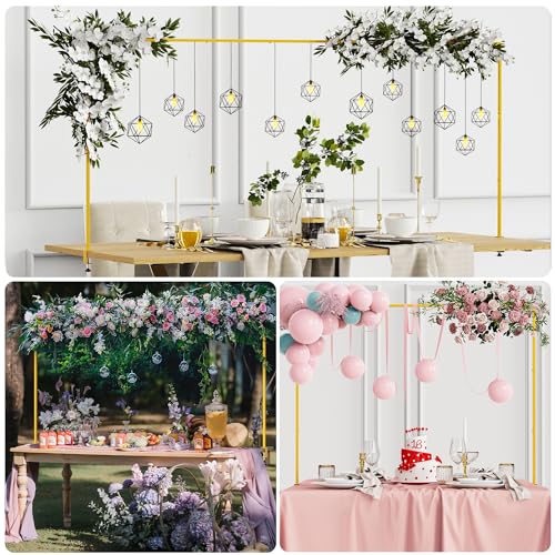 Putros Over the Table Rod Stand with Clamps Set of 2 - Gold, Adjustable 13-42 inch