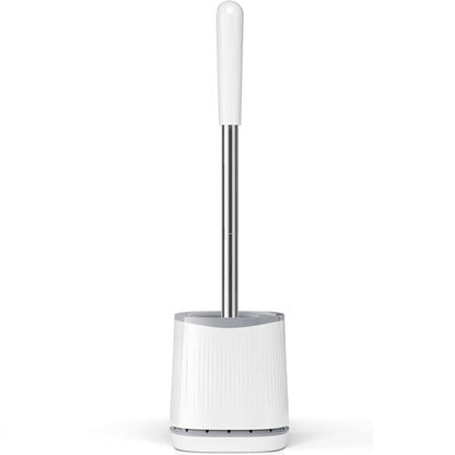TRENTI Toilet Brush, Toilet Brush and Holder Set, Bristles Toilet Bowl Brush Head with Ventilated Holder, Wall Mounted Compact Toilet Brush Set for Bathroom Deep Cleaning (1, White)