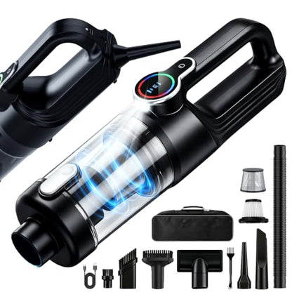 Cordless Car Vacuum Cleaner 20000Pa Handheld & Air Duster with Attachments