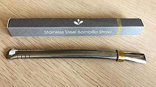 Novomates Easy Clean Yerba Mate Straw - Bombilla Mate for Mate Tea Drinking Filter Straw – Mate Straw Food-Grade Stanley Steel Mate Straw - 6.2" (15.8cm) Long (Mate Gourd not included)