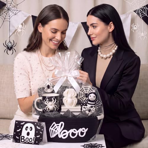 Halloween Boo Basket Tissue Paper Ribbon Card Gift Bag - Black