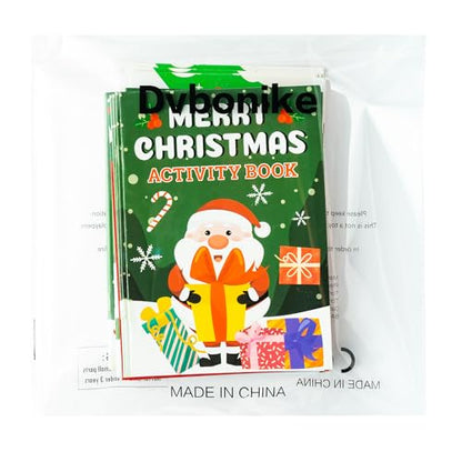 Christmas Activity Books Set - 24 Mini Coloring & Fun Games Books for Kids Xmas Variation