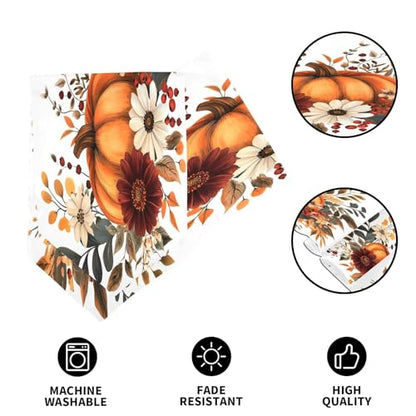 Autumn Fall Pumpkin Table Runner 18x72 Inches for Thanksgiving Decor