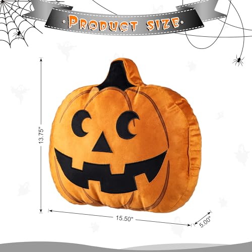 Halloween Pumpkin Throw Pillow Double-Sided 15.5 Inch Accent Cushion