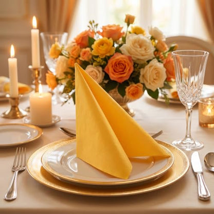240 Black and Orange Disposable Cocktail Napkins 10 Inch Party Supplies