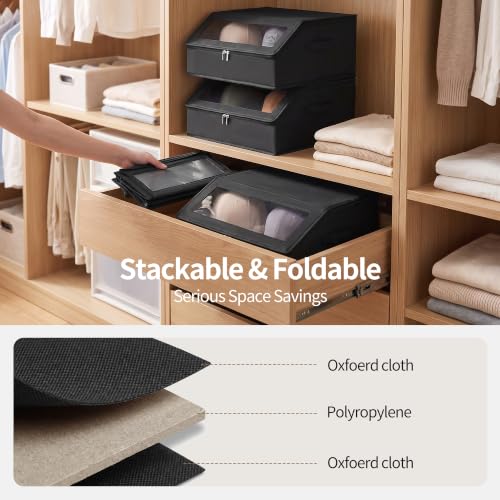 Yecaye 2-Pack Hat Storage Box for Baseball Caps, Holds Up to 48 Hats