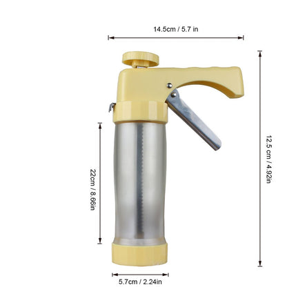 Clear Cookie Press Gun Kit with 16 Discs and 6 Icing Tips for DIY Biscuit Maker and Decoration by Valuetools Yellow