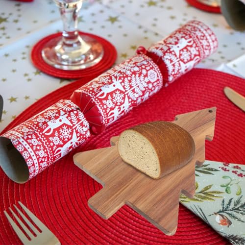 Christmas Tree-Shaped Wooden Charcuterie and Serving Tray - 14.9x9.4 Inches