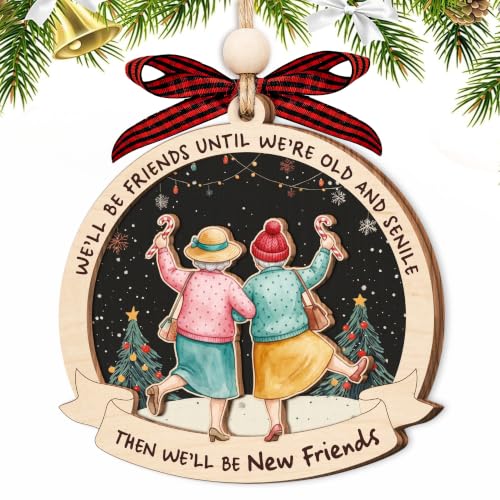 Old Friend Friendship Christmas Ornament 2026 - Wooden Holiday Keepsake