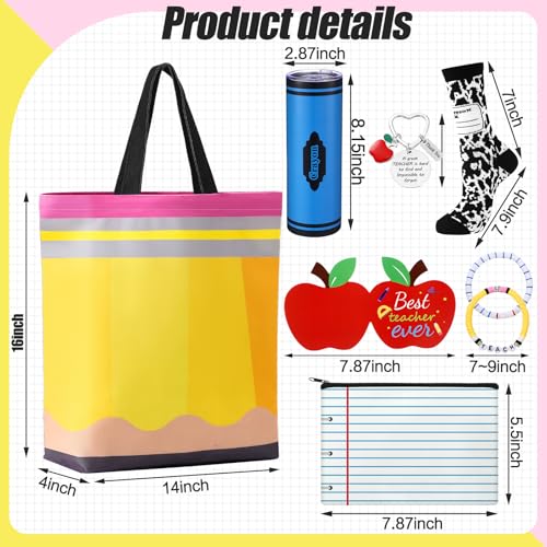 Sieral Christmas Teacher Gifts Set - 4 Skinny Tumblers & Holiday Accessories