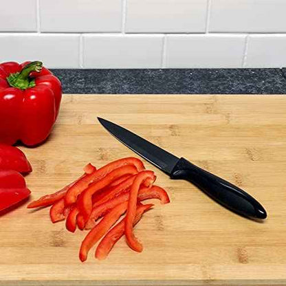 Chef Craft Premium Utility Knife with Sheath, 5 inch Blade 10 inches in Length, Black