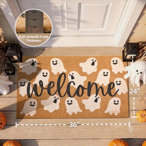Halloween Ghost Door Mat - 24 x 36 Inch Welcome Mat for Outdoor Entrance
