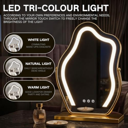 17-Inch LED Cloud Vanity Mirror with Lights, Touch Control for Makeup