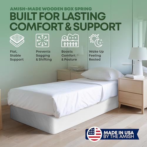 Twin Box Spring Foundation 8-Inch – Amish-Made in USA, Solid Wood, Flat-Packed