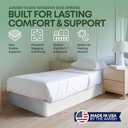 Twin Box Spring Foundation 8-Inch – Amish-Made in USA, Solid Wood, Flat-Packed